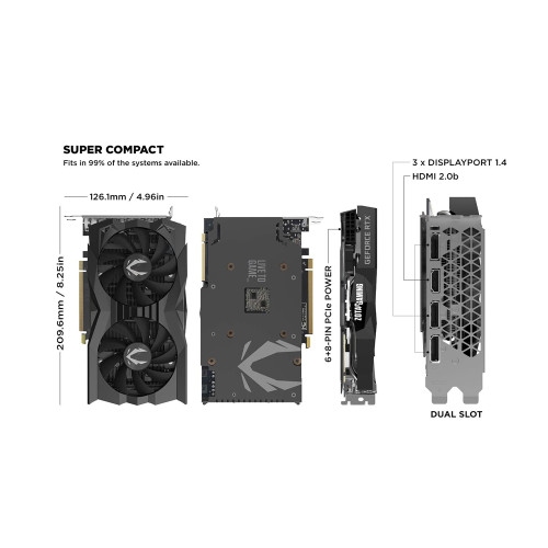 ZOTAC ZT TEM Gaming GeForce RTX  Super Mini 8GB GDDR6