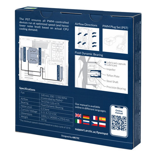 Arctic ACFAN00219A F14 PWM PST - 140 mm Case Fan PWM Sharing 