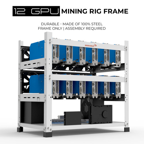 AAAwave 12GPU Open Frame Mining Rig Frame Chassis AAAIRMC12WH