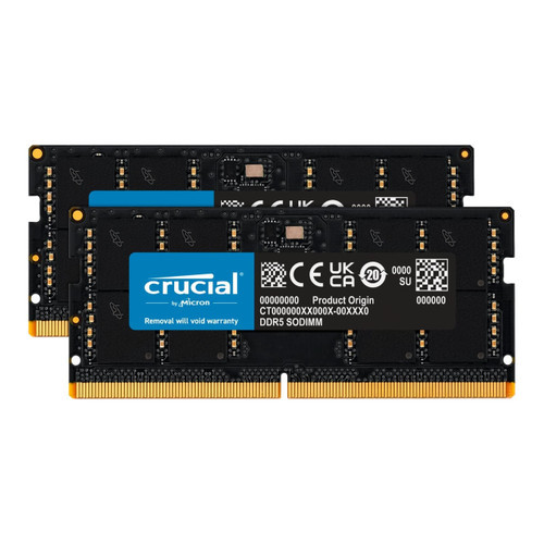 Crucial 32GB DDR5-4800 SODIMM CL40 Laptop Memory CT32G48C40S5