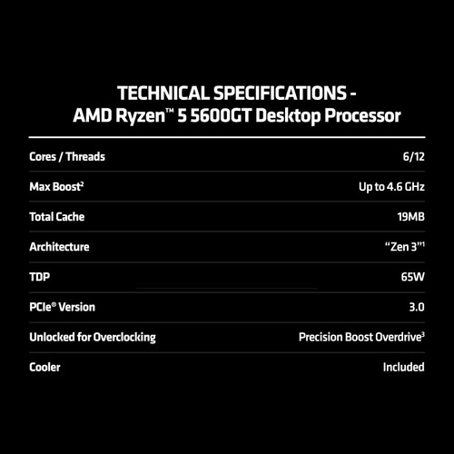 AMD Ryzen 5 5600GT Processor Desktop CPU 100-100001488BOX