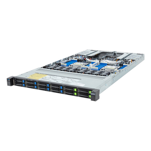 Gigabyte 1U Rack Server - AMD EPYC 9004 Dual CPU, 12x Gen5 NVMe/SATA/SAS-4 Bays, 2x 1Gb/s LAN Ports R183-Z94 Rev. AAD2