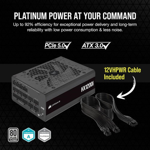 Corsair CP-9020281-NA HX1200i Fully Modular Ultra, Low Noise ATX