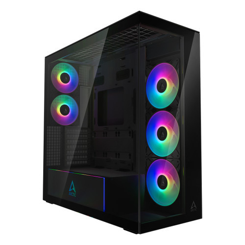 Arctic ACPCC00018A Xtender PC Case-Mid Tower-Tempered Glass Panel-Included A-RGB Fans - Mirror Black