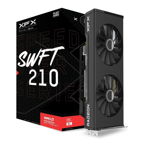 XFX RX-77TSWFTFP Speedster SWFT210 Radeon RX 7700XT Gaming Graphics Card with 12GB GDDR6 HDMI 3xDP, AMD RDNA 3 XFX RX-77TSWFTFP Speedster SWFT210 Radeon RX 7700XT Gaming Graphics Card with 12GB GDDR6 HDMI 3xDP, AMD RDNA 3