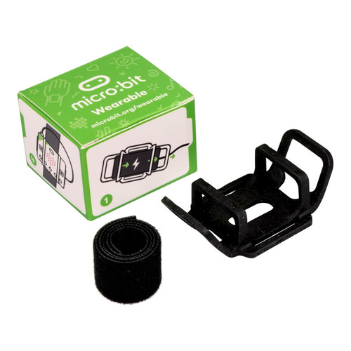 Micro:bit MEFWSV1 Wearable Single Flexible holder design holds the micro:bit and a battery holder