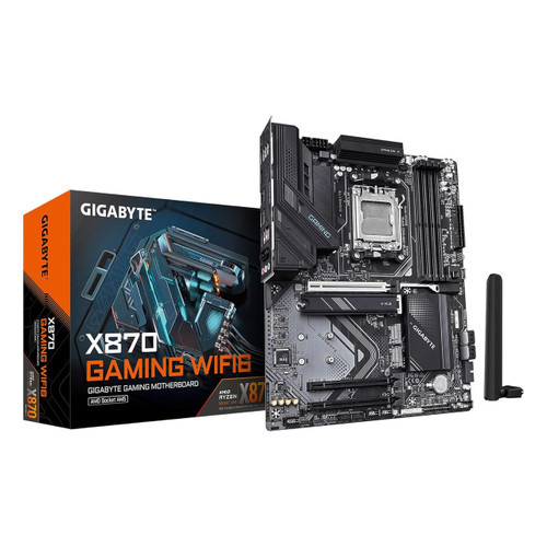 Gigabyte X870 GAMING WIFI6 AMD AM5 LGA 1718 Motherboard, ATX, DDR5, 3X M.2, PCIe 5.0, USB4, WiFi 6, 2.5GbE LAN, EZ-Latch