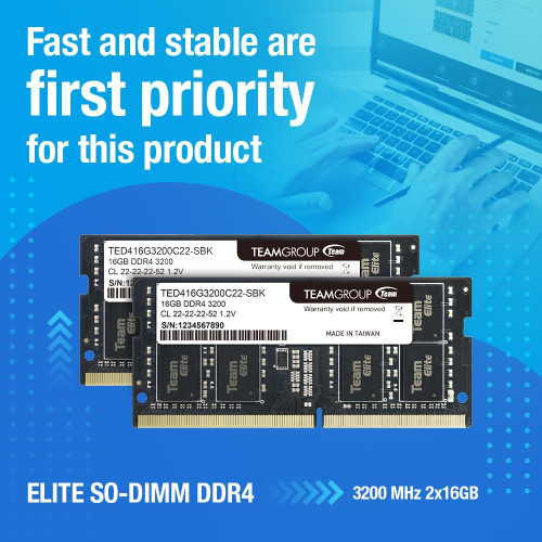 TEAMGROUP TED416G3200C22-S01 Elite DDR4 16GB Single 3200MHz PC4