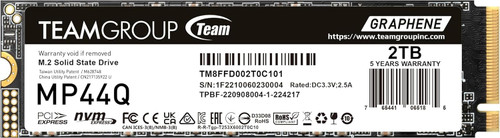 TEAMGROUP TM8FFD002T0C101 MP44Q 2TB SLC Cache Gen 4x4 M.2 2280 PCIe 4.0 w/NVMe Laptop, Desktop, NAS SSD Read to 7000MB/s
