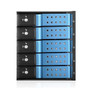 iStarUSA BPN-DE350HD-BLUE 3x5.25" to 5x3.5" 12Gb/s Cage Blue