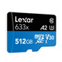 Lexar LSDMI512BBNL633A 512GB High-Performance UHS-I Class 10 U3 633x microSDXC Memory Card with SD Adapter