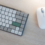 Azio Cascade Low Profile/Slim Wireless Backlit Mechanical Keyboard, Space Gray Base, Beige KC - Forest Light CSG20301