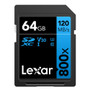 Lexar LSD0800064G-BNNNU High-Performance 800x 64GB  SDXC UHS-I Cards, Up to 120MB/s Read, for Point-and-Shoot Cameras