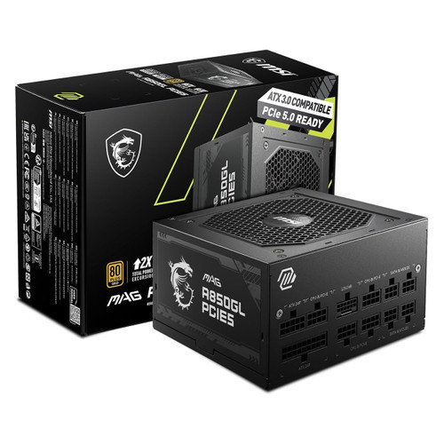 電源ユニット MSI MAG A850 80PLUS GOLD 850W MSI MAG A850GL PCIE5 850 W 80+ Gold Certified Fully Modular