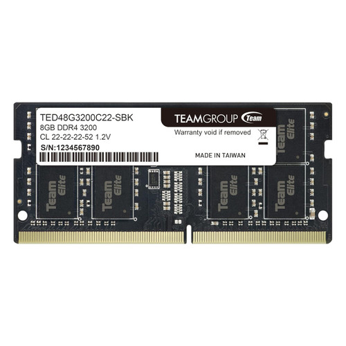 TEAMGROUP Elite DDR4 8GB Single 3200MHz PC4-25600 CL22 SODIMM 260