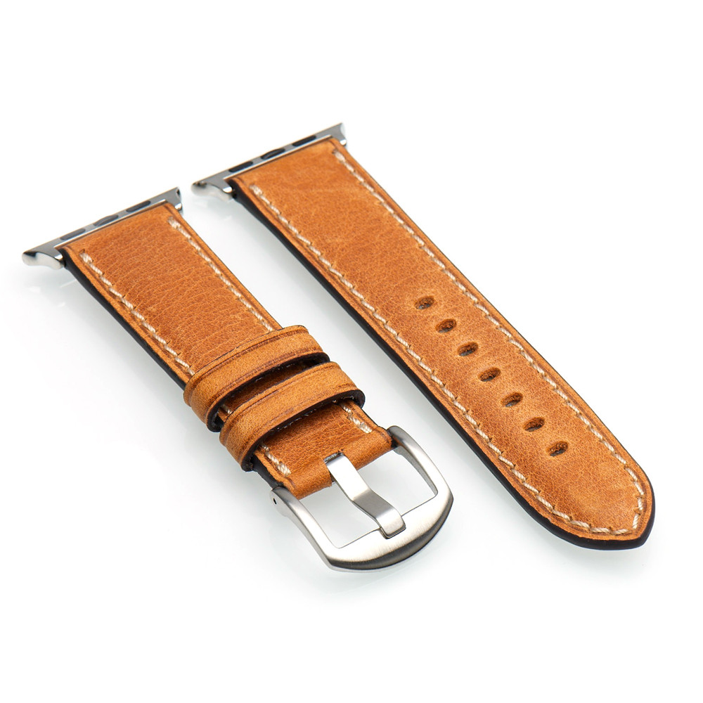 Golden Vintage Leather Watch Band for Apple Watches