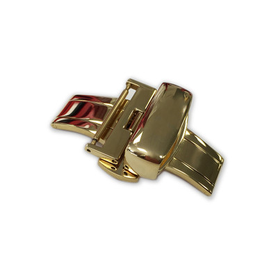 Amazon.com: Hadley-Roma 16mm IP Yellow Gold-Plated Push Button Deployant  Clasp : Clothing, Shoes & Jewelry