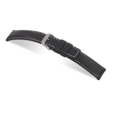 Black RIOS1931 Submariner, Water Resistant Leather Watch Band | TheWatchPrince.com