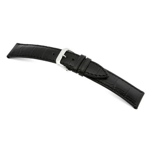 Black RIOS1931 Louisiana, Embossed Leather Gator Print Watch Band | TheWatchPrince.com