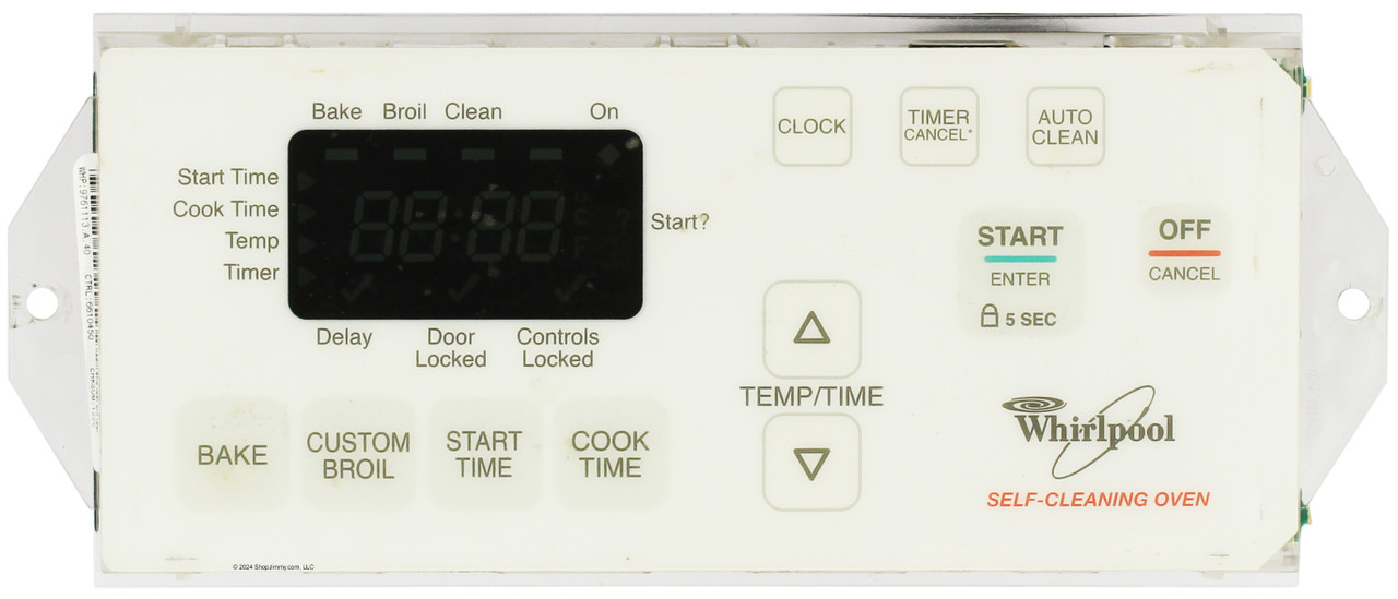 Whirlpool Range 9761113 Control Board - White Overlay