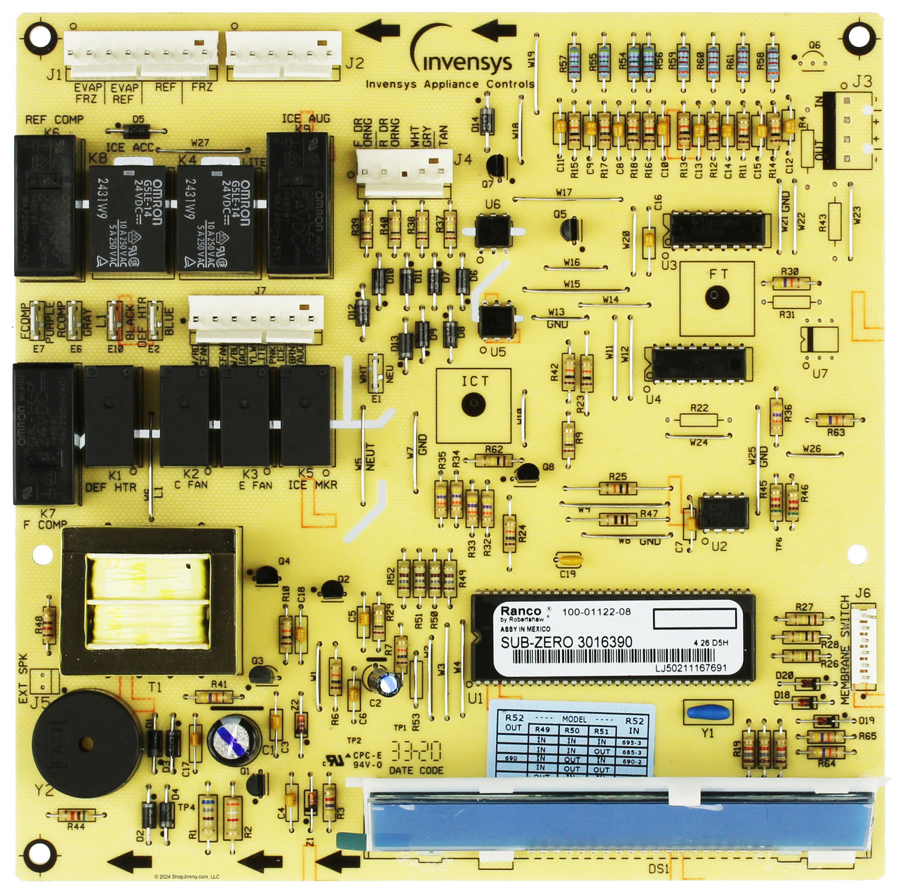 Sub-Zero 7002070 Control Board, SVCE