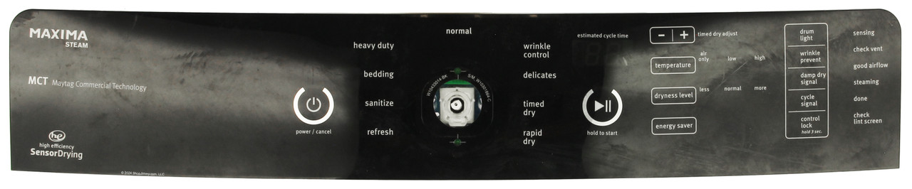Whirlpool Maytag Dryer W10748480 Control Panel