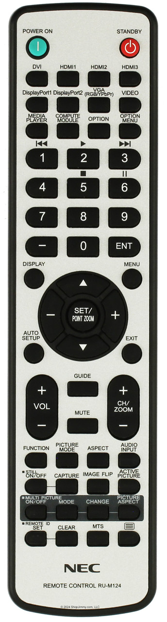 NEC RU-M124 Remote Control - Open Bag