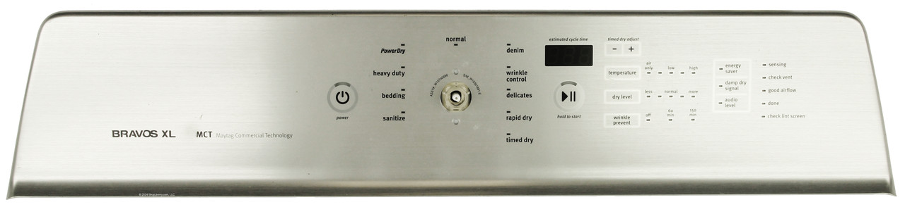 Whirlpool Dryer W10618906 Control Panel