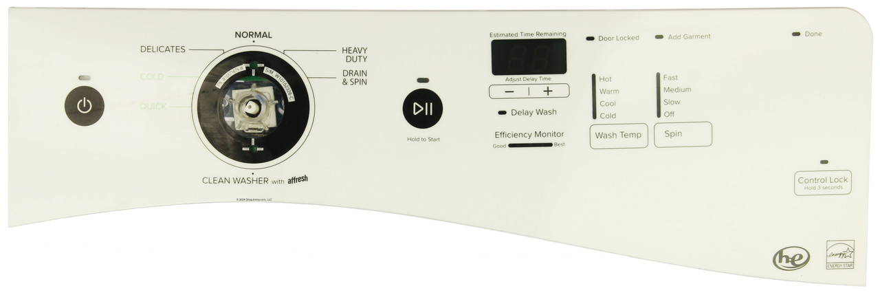 Whirlpool Washer W10635627 Control Panel Assembly
