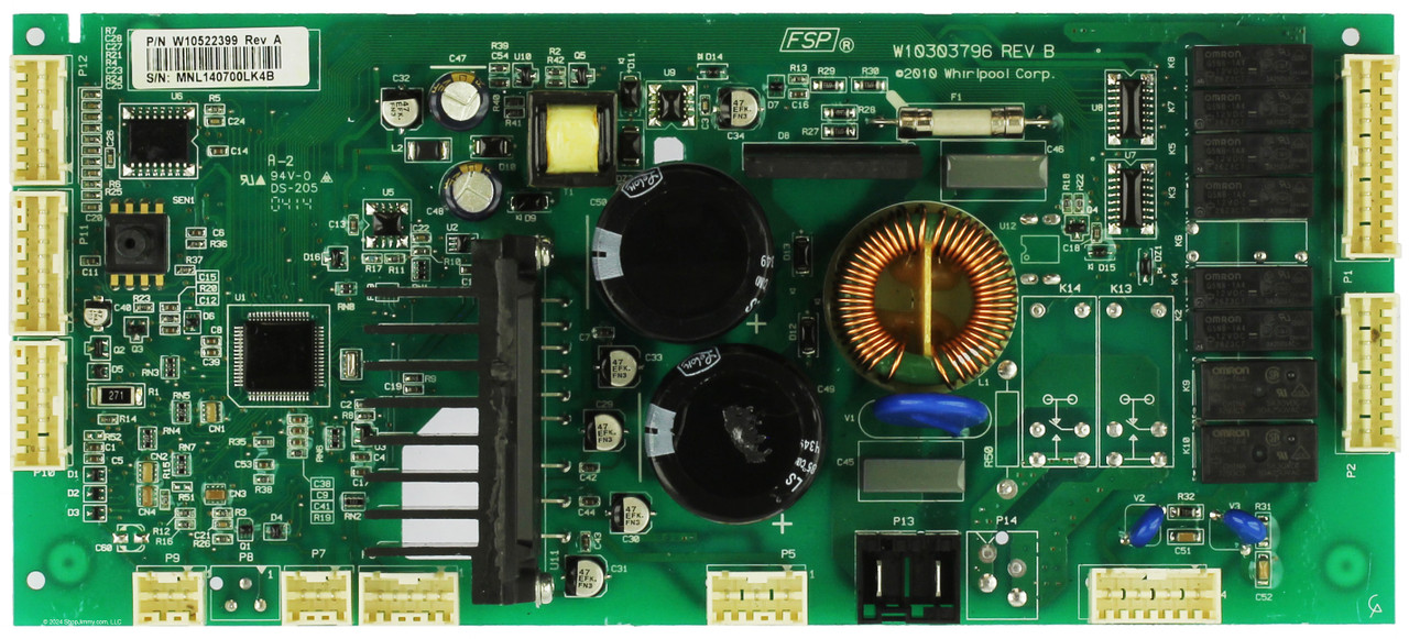 Whirlpool Washer W10522399 Control Board - No Housing