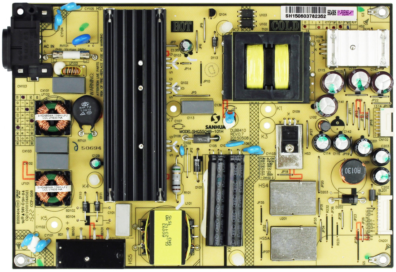 TCL 81-PBE055-H11 (SHG5504B-101H, CQC10001044561) Power Supply for 55FS3850