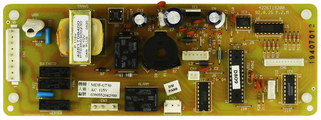 Sanyo Biomedical Freezer 4226T19200 Power Board MDF-U730