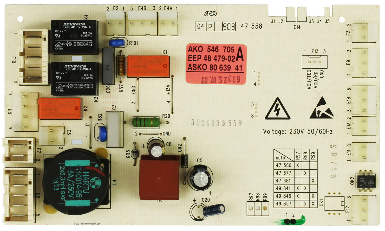 ASKO Washer 8063941 Control Board 