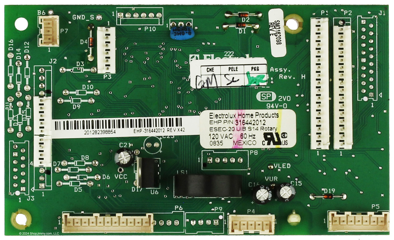 Frigidaire Range 316442012 Power UIB Board