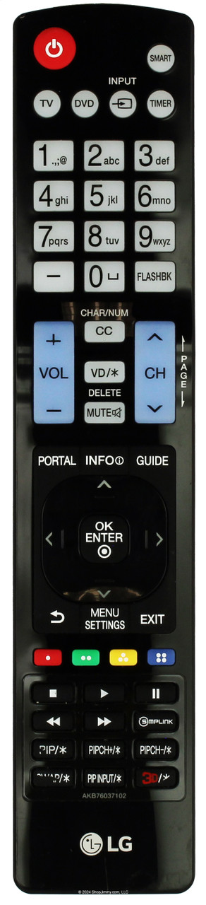 LG AKB76037102 Hospitality Remote Control - NEW