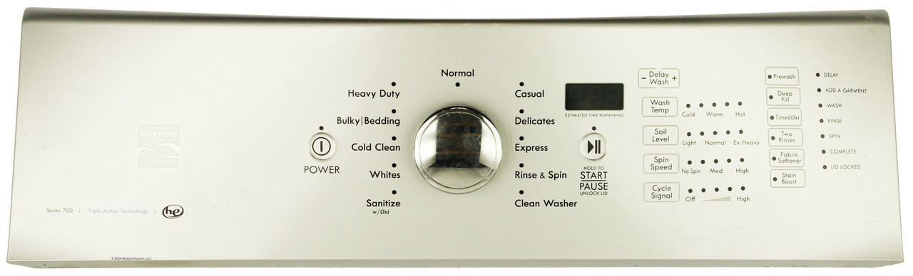 Kenmore Whirlpool Washer W10873008 Control Board Overlay