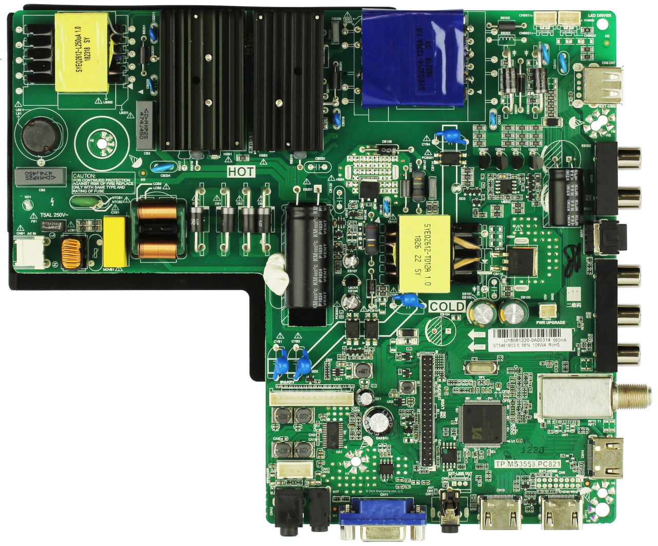 RCA H201807005 Main Board/Power Supply for J55BE929