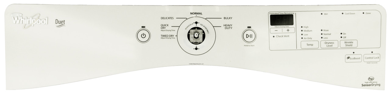 Whirlpool Dryer W10800223 Top Console