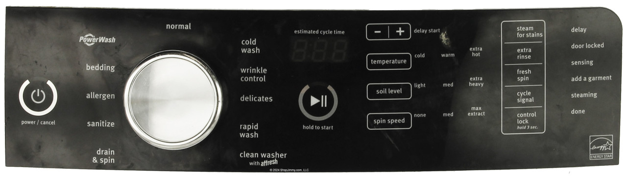 Whirlpool Washer W10468517 Control Panel
