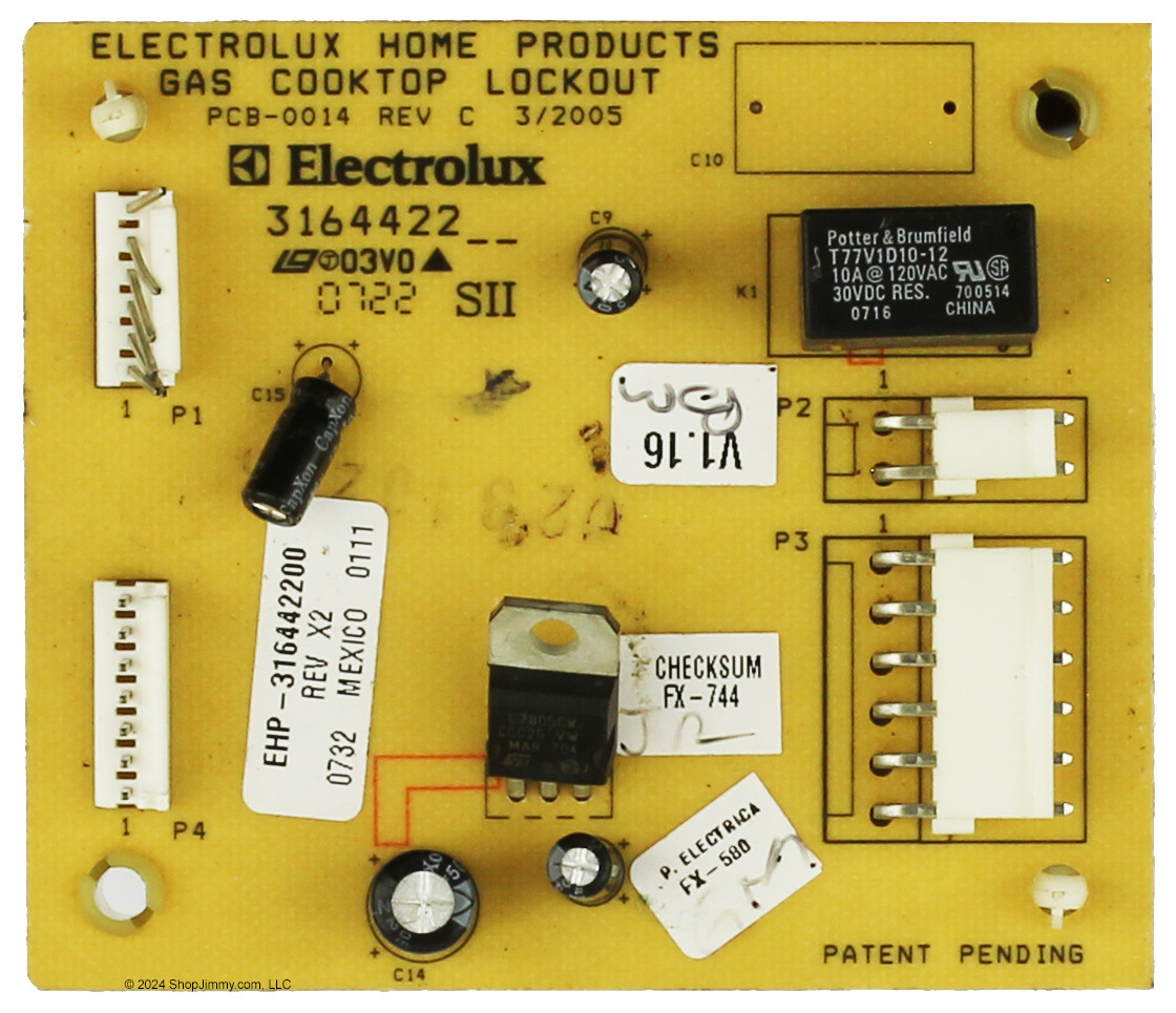 Frigidaire Range 316442200 Cooktop Lockout Board