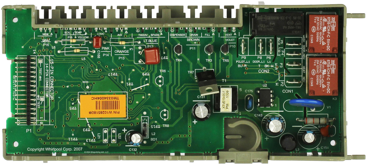 Kenmore Whirlpool Dishwasher WPW10285180 W10285180 Control Board