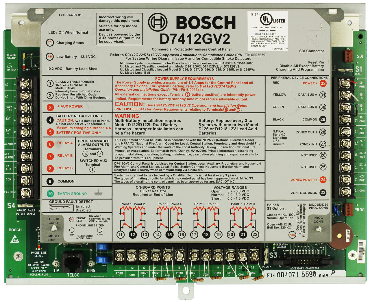 Bosch Alarm D7412GV2 Control Board