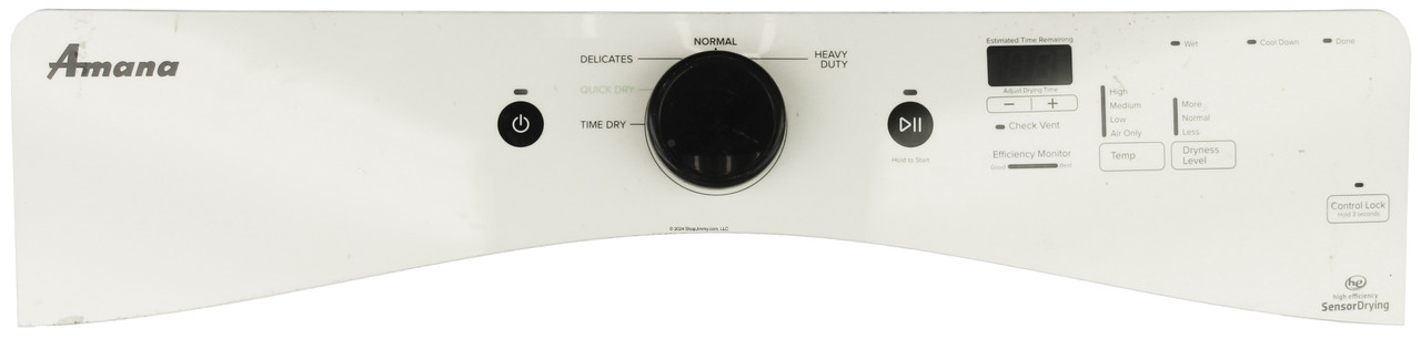 Whirlpool Amana Dryer W10562505 Control Panel