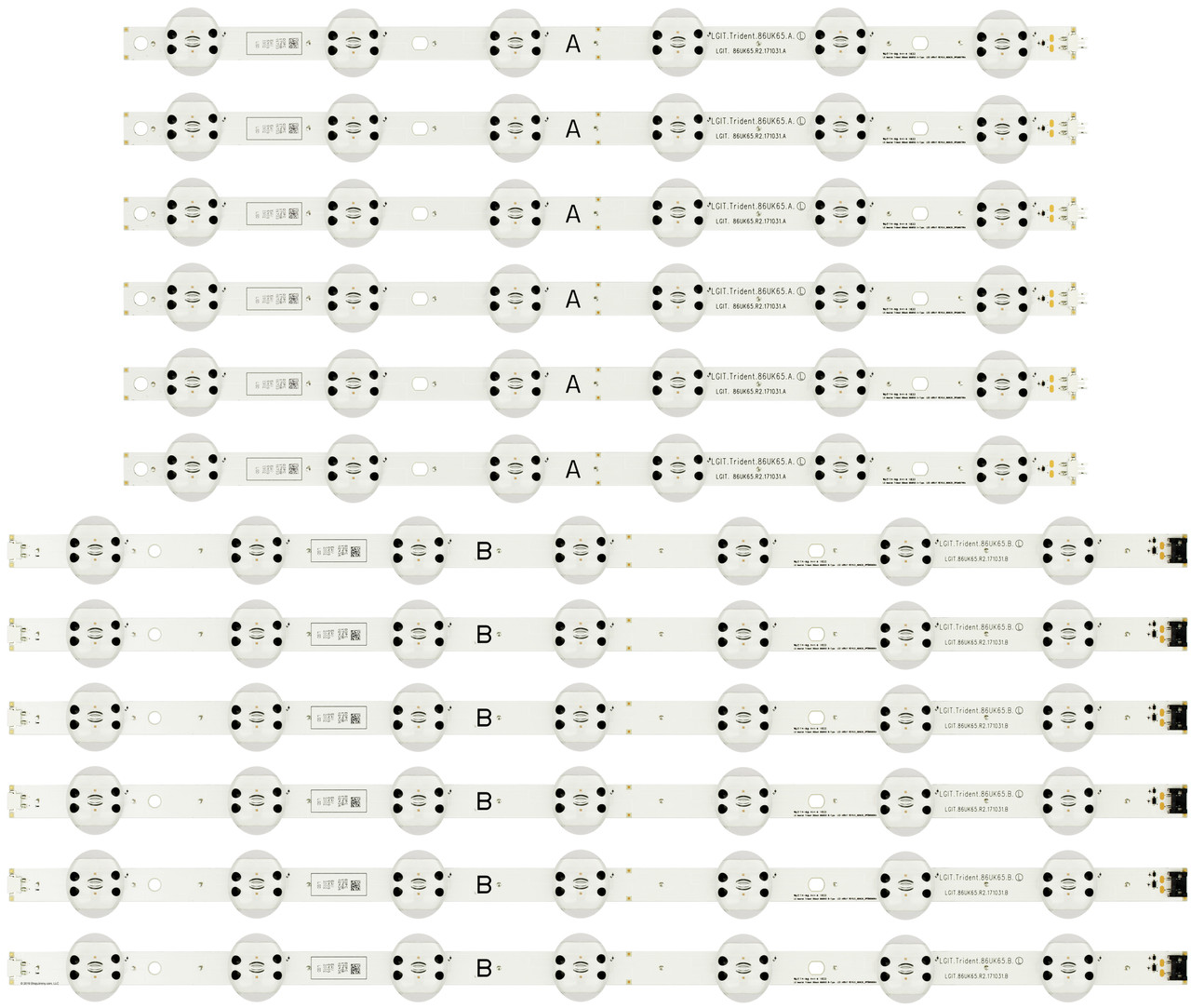 LG EAV64091902/EAV64092002 LED Backlight Strips (12) 86UM8070PUA 86UN8570PUC