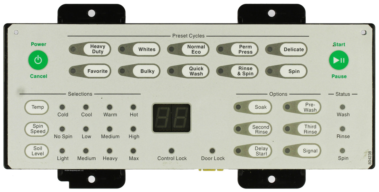 Speed Queen Washer 805219 7718004900 Control Board - Silver Overlay
