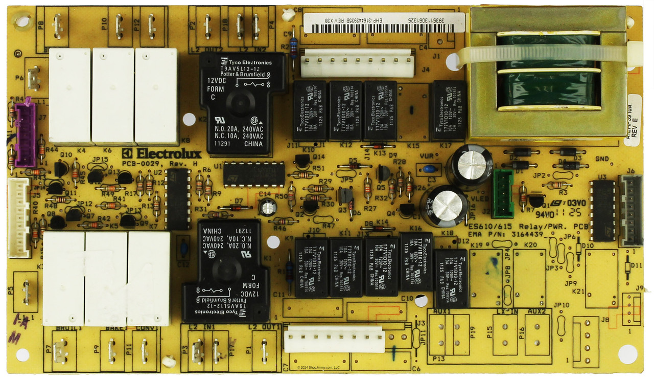 Electrolux 316443935 Board,relay,dual Oven