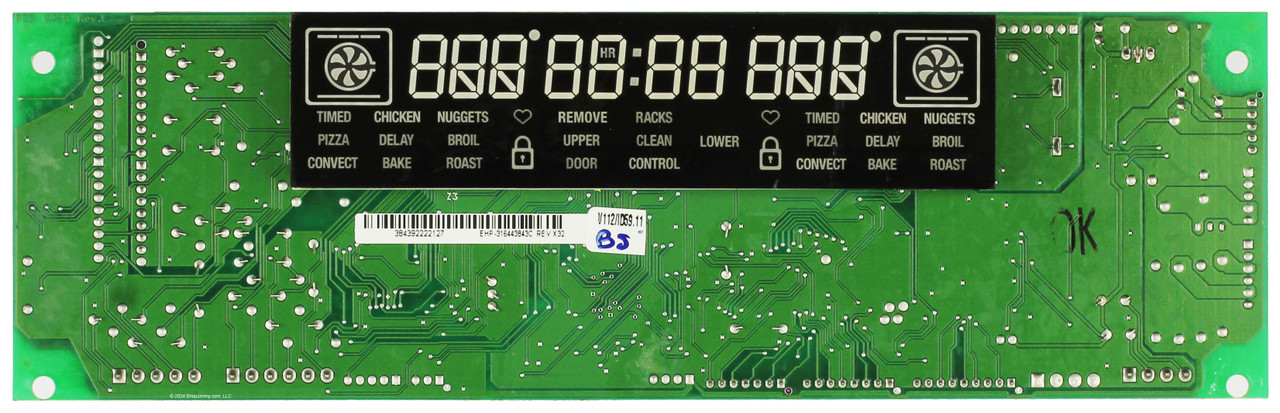 Electrolux Range Oven 316443843 User Interface Board
