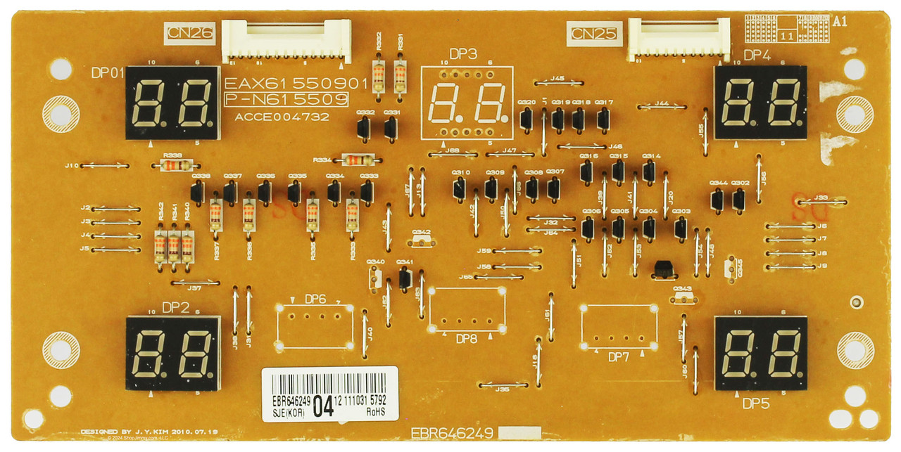 LG Range EBR64624904 Display Control Board