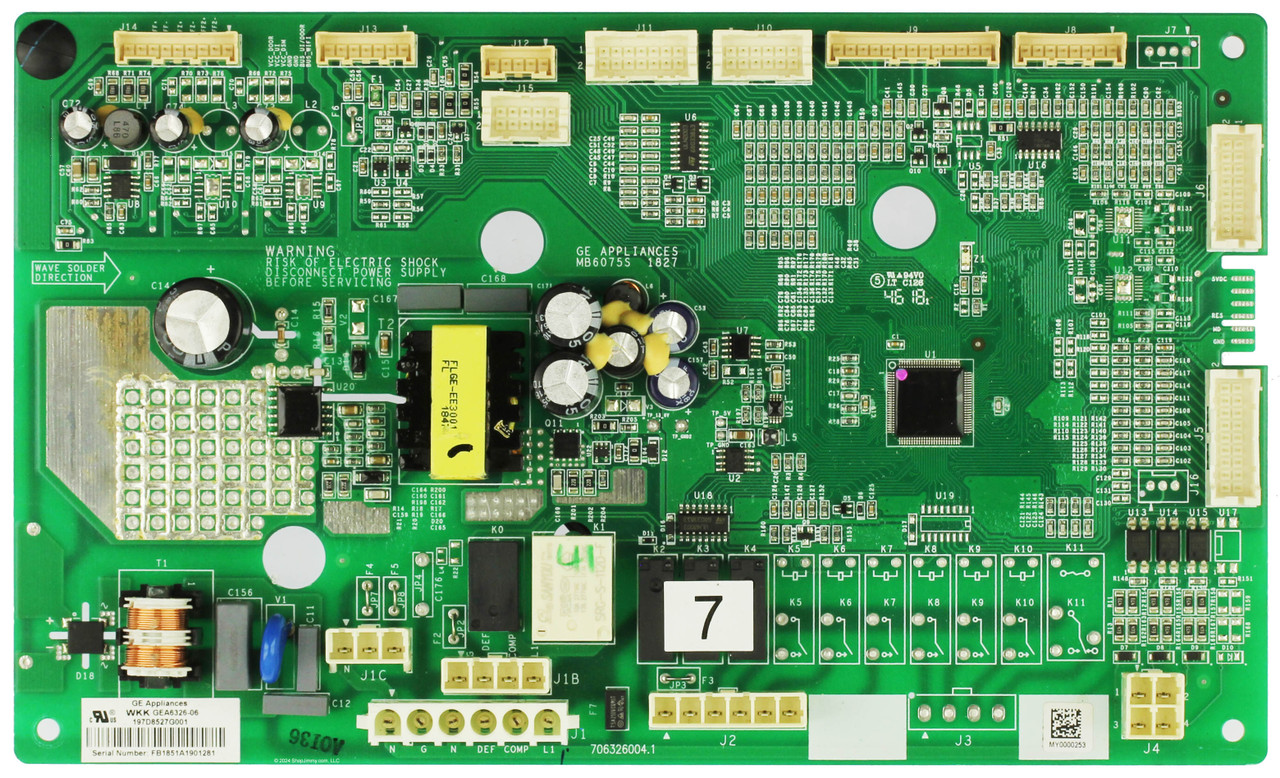 GE Refrigerator 197D8527G001 Main Control Board