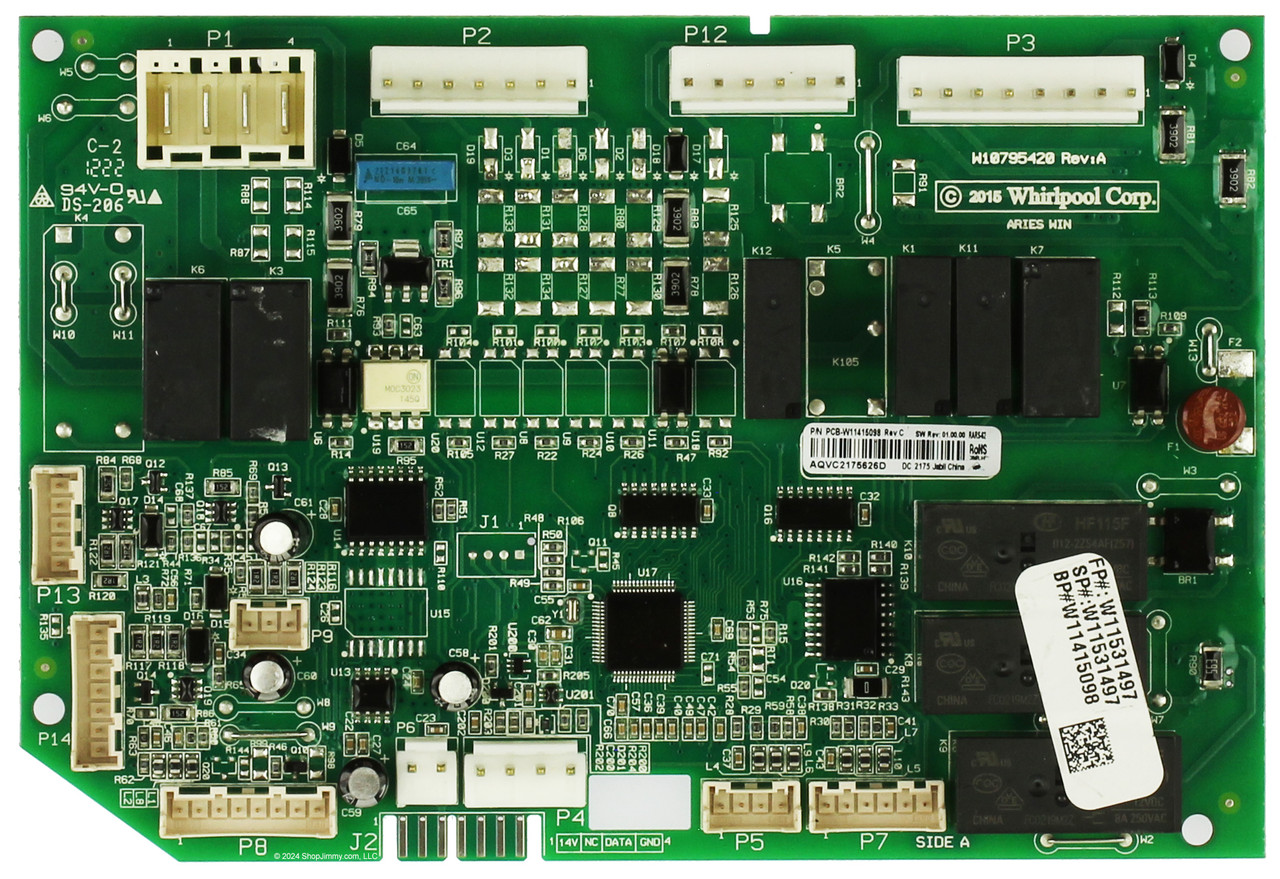 KitchenAid Whirlpool Jenn-Air Refrigerator W11415098 Control Board